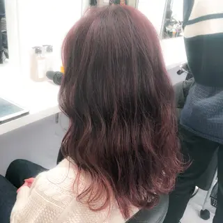 セミロング ハイトーン×レイヤー カットTAKUMIのヘアスタイル