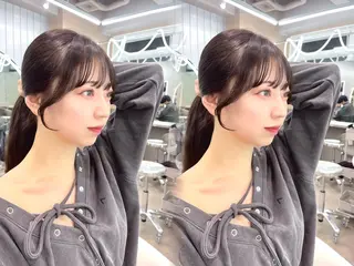 セミロング カラー 美髪矯正 ブリーチな しダブル🍒❤ゆうきのヘアスタイル