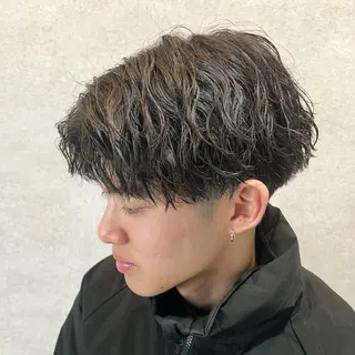ショート カラー パーマ ヘアアレンジ メンズ 仕上がり満足度No. 1🔥BLUCK🔥のヘアスタイル