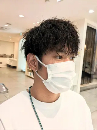 ショート パーマ メンズ 小川 健治✨のヘアスタイル