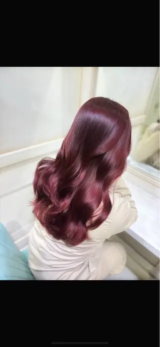 ロング カラー 🌷ピンク/韓国風 暖色カラー ゆい🌷のヘアスタイル
