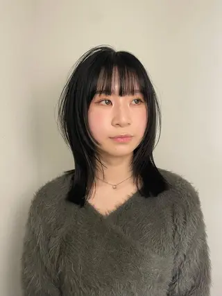 ミディアム yu-kaハッシュ カット/韓国レイヤーのヘアスタイル