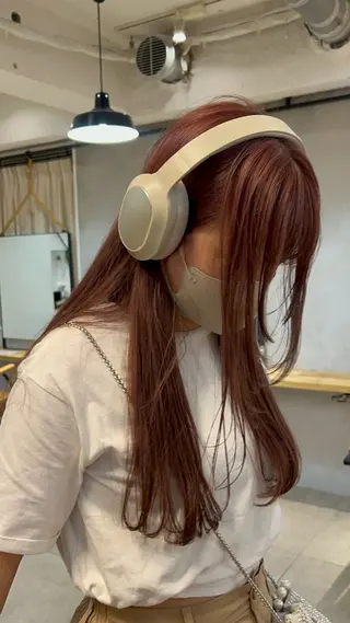 セミロング カラー じゅわっと暖色カラー 🍊Moemiのヘアスタイル