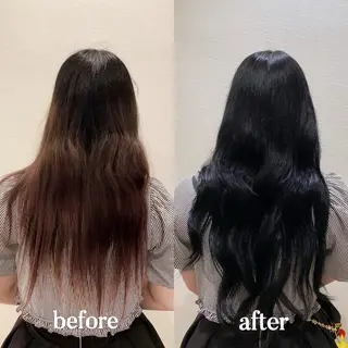 𝐲𝐮𝐮𝐦𝐢 エクステ/ 艶カラーのヘアスタイル