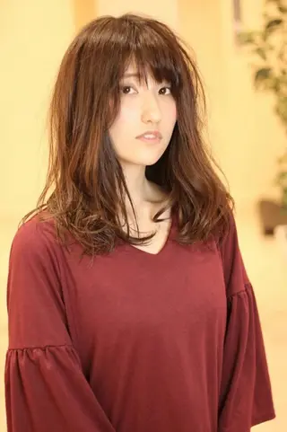 ミディアム セミロング ロング カラー スタイル 相模大野のヘアスタイル