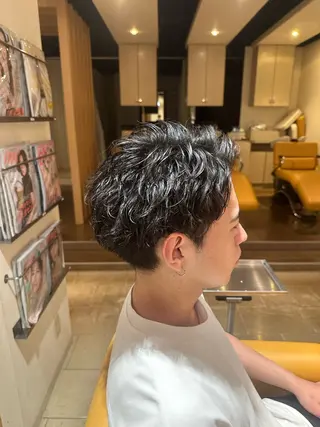 ショート パーマ メンズ 田中 汰知のヘアスタイル