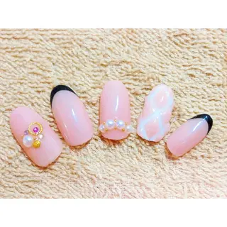 ネイル 痛ネイル/ワンホン/ フィルイン/長さだしのネイルデザイン