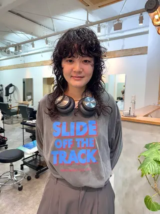 ミディアム パーマ パーマ/透明感カラー /ボブ/吉田一生のヘアスタイル