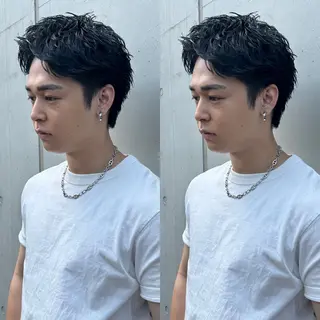 ショート カラー パーマ ヘアアレンジ メンズ 亀井隆汰/メンズ専門 パーマ特化美容師のヘアスタイル