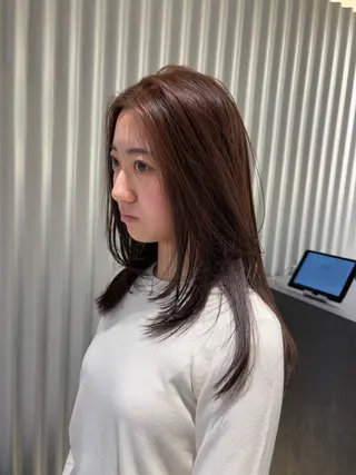 ミディアム カラー パーマ ヘアアレンジ 押切 響　のヘアスタイル