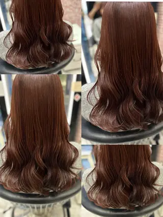 セミロング パーマ コテ巻き風パーマ✨ 韓国ヘア🤎近下菜央のヘアスタイル