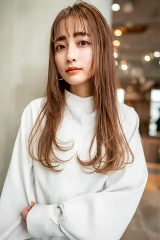 セミロング カラー パーマ ヘアアレンジ 🉐レイヤー/塩見 弘樹🉐渋谷のヘアスタイル