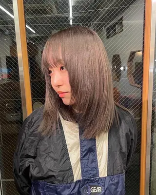 ミディアム カラー ヘアアレンジ 菱田 愛果のヘアスタイル
