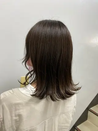 ミディアム カラー ヘアアレンジ 韓国風ベージュ🤎 赤みなし🌿横浜🤎のヘアスタイル
