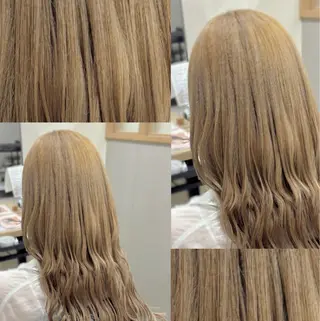 ロング カラー 🎀ᩚ透明感カラー｜ ベージュカラー🧸のヘアスタイル