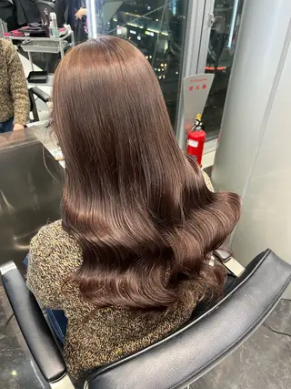 セミロング カラー ヘアアレンジ ハイトーン/透明感 髪質改善/rinaのヘアスタイル