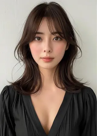 ミディアム VLOW nex the salon所属・韓国風/髪質改善/ ナガヤアキラのヘアスタイル