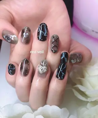 セミロング ネイル 長さ出し専門 nynaのネイルデザイン