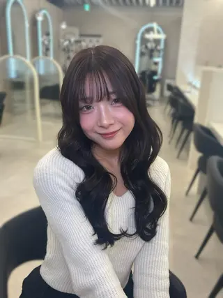 ロング カラー ヘアアレンジ JUNO韓国ヘア MIAN.⋆𝜗𝜚のヘアスタイル