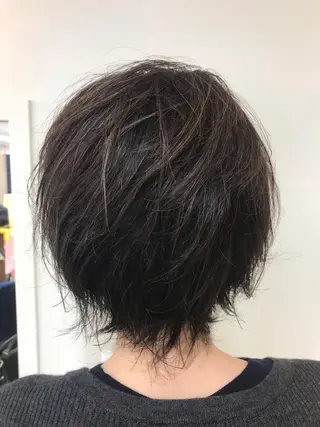 ミディアム カラー パーマ 横田 尚登のヘアスタイル