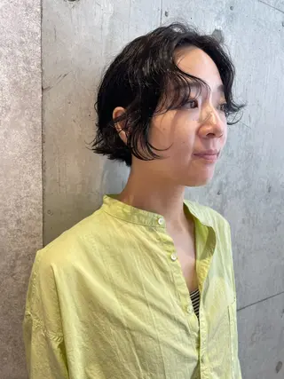 ショート パーマ ショートウルフくせ毛 お任せくださいのヘアスタイル