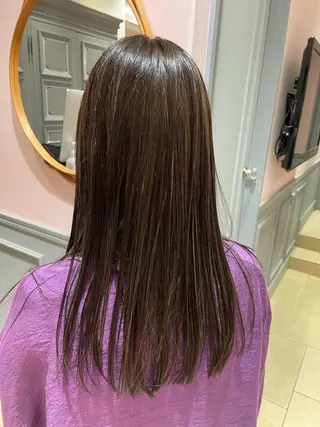 セミロング カットモデル ヨネダのヘアスタイル