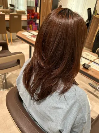 セミロング 渡邊花奈 韓国ヘアのヘアスタイル