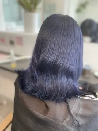 セミロング カラー 京都美容師 塩のヘアスタイル