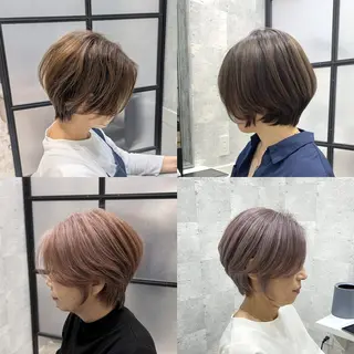 ショート カラー 白髪ぼかし×レイヤー 稲垣 圭祐のヘアスタイル