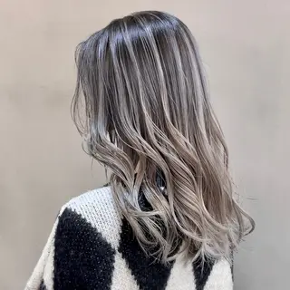 ミディアム カラー 縮毛/レイヤー 韓国/橋口のヘアスタイル