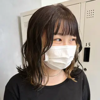ミディアム カラー デザインカラー/パー マ🦖外岡咲希🦖のヘアスタイル