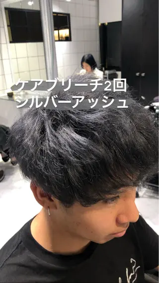 ショート カラー メンズ 赤み消し🌿 透明感カラー🫧のヘアスタイル