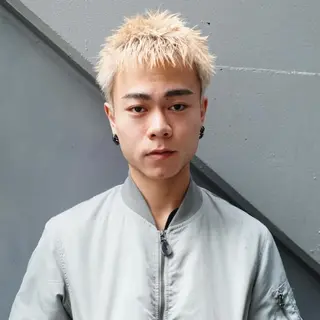 ショート カラー メンズ ハイトーン/パーマ/ メンズ / 櫻本🌐のヘアスタイル