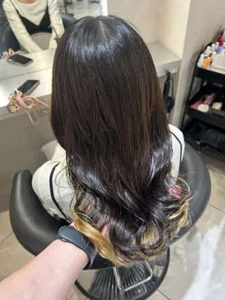 ミディアム コテ巻き風パーマ💛 池袋のヘアスタイル