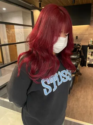 セミロング Wカラー/レイヤーカ ット/韓国/デザインのヘアスタイル