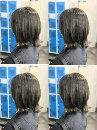 カラー ミディアム メンズパーマ/顔周り レイヤー店長えのもとのヘアスタイル