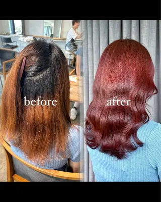 セミロング カラー 💫miyu💫デザ インカラー/アレンジのヘアスタイル