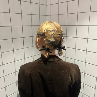 ミディアム カラー ヘアアレンジ 🩷ひより韓国ヘア/ 艶髪/ワンホン🩷のヘアスタイル