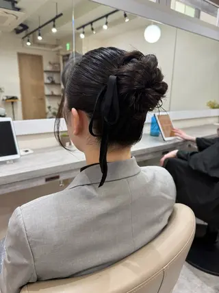 セミロング ヘアアレンジ 韓国風パーマ/ヘア セット/店長みづきのヘアスタイル