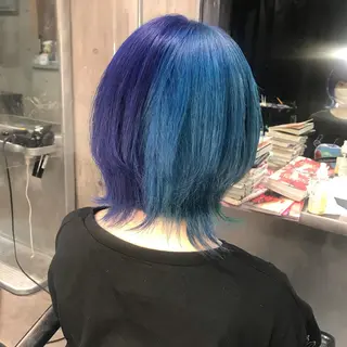 ミディアム カラー ホワイト&レイヤーカ ットエクステ長畠俊輔のヘアスタイル