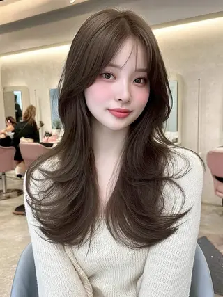 ロング 京都韓国ヘア🇰🇷 /髪質改善/透カラーのヘアスタイル