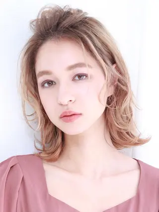 ミディアム カラー パーマ ヘアアレンジ 🫧美髪矯正/ 髪質改善/藤平健太のヘアスタイル