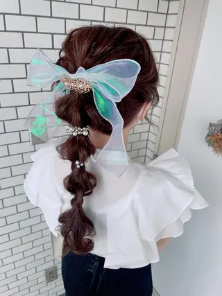 ロング ヘアアレンジ キッズ PLUS縁所属・ヘアメイク10年から 美容師💄Anriのヘアスタイル