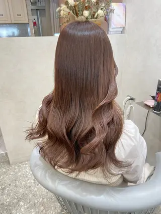 セミロング カラー 新宿/韓国ヘア 中明度カラー/かやのヘアスタイル