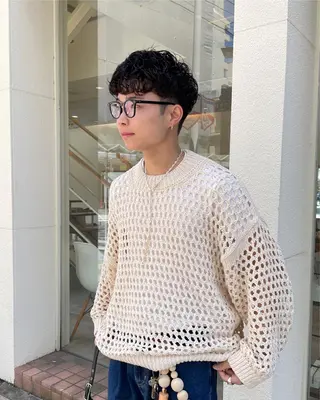 パーマ メンズ R-5 shonandai所属・🍋透け感カラー🍃 オリーブ🍐Kahoのヘアスタイル