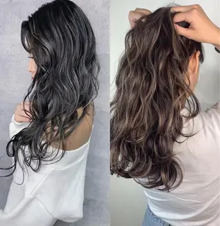 セミロング カラー _WHITE 高槻のヘアスタイル