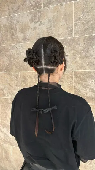 ロング ヘアアレンジ seri💜艶カラー 💖ヘアアレンジのヘアスタイル