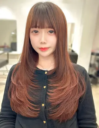 ロング ハイライト/レイヤー 河原町/Manatoのヘアスタイル