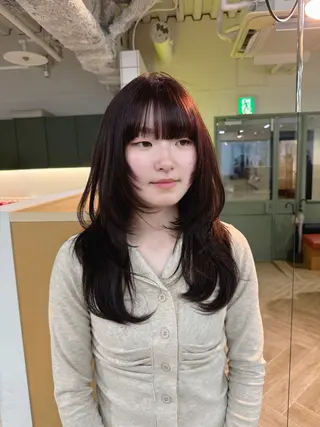 ロング 新潟/万代/レイヤー 韓国風/明間未来のヘアスタイル