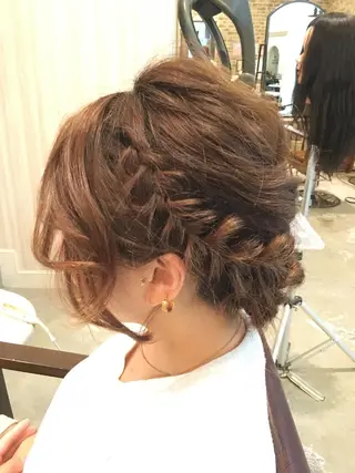 ミディアム パーマ ヘアアレンジ 髪質改善//縮毛矯正 This表参道のヘアスタイル